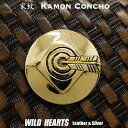 家紋コンチョ 的に当り矢 真鍮 家紋 Family Crests of Japan Samurai Family Crests Coat of Arms Brass Concho WILD HEARTS Leather&Silver(ID cc2220)