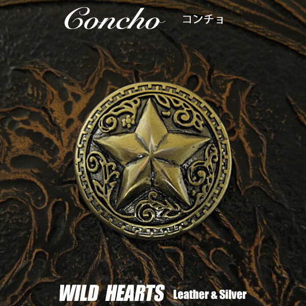 R` ^R` CfBAWG[ lCeBun Motif of the Star Metal Concho WILD HEARTS Leather&Silver (ID cc3596)