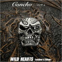 シルバーコンチョ 髑髏 ドクロ スカルコンチョ シルバー925 ジルコニア Skull Concho Silver925 Zirconia WILD HEARTS Leather&Silver (ID cc2002)