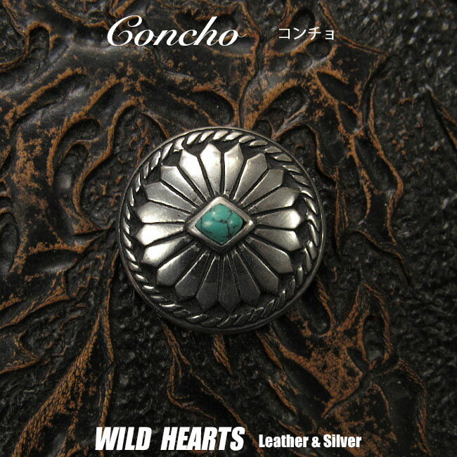 R`  ^[RCY CfBAWG[ Concho Turquoise Western concho Metal WILD HEARTS Leather&Silver (ID 0481t34)