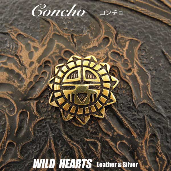 R` TtFCX ^J Concho Sunface Brass WILD HEARTS Leather&Silver (ID cc3041)