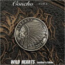コンチョ合金ウエスタンインディアンねじ式 Concho Western Indian MetalWILD HEARTS LeatherSilver (ID cc3371)