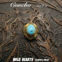 コンチョ 真鍮 ターコイズ ナバホ族 インディアン スタイル Native American Style Concho Brass TurquoiseWILD HEARTS Leather & Silver (ID cc3658-F18)za012