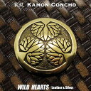 家紋コンチョ 真鍮 戦国武将 徳川家康 徳川家 家紋 葵の御紋 Samurai Family Japanese Crest Brass Concho WILD ...