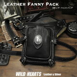 쥶 ȥХå åݡ ҥåץХå ܳ  åХå Leather Fanny Pack BlackWILD HEARTS Leather&Silver (ID wb3780t48) za002