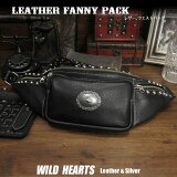 ܳ å Х ȥХå 󥺡ǥ ҥåץХå ܥǥХå եˡѥå  Leather Biker Fanny Pack WILD HEARTS leather&silver(ID wb1482r62)