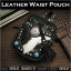 レザー ウエストポーチ ヒップバッグ ベルトポーチ カウハラコ 牛革 Genuine cowhide skin Fur Hip Bag Waist/Belt PouchWILD HEARTS Leather&Silver(ID wp0843b24)