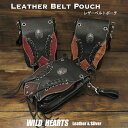 U[ EGXg|[` qbv|[`^obO xg|[` {v R`t oCJ[@Leather Belt Pouch@Travel Pouch Biker/MotorcycleWILD HEARTS Leather&Silver (ID wp3624r101)