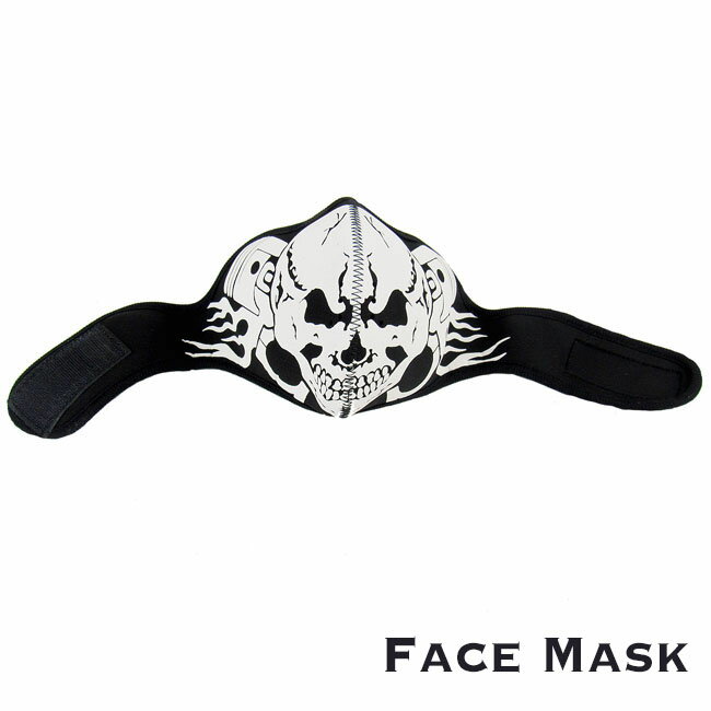 バイカーフェイスマスク ハーフマスク フェイスガード スカル メンズ Face Mask Skull Mask Half Face Mask Ski Snow…