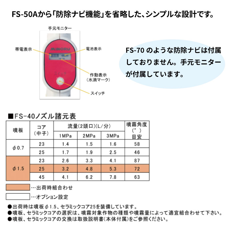 みのる産業 静電噴口 FS-40 e-ジェッター NEO HEAT