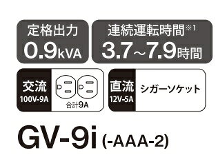 工進 インバーター 発電機 12v 100v ポータブル電源 コンパクト 周波数切替式 シガーソケット アウトドア 防災 バッテリー充電 GV-9i auc-with-10004575 農園芸とギフトの店 アギラ サンプル画像2