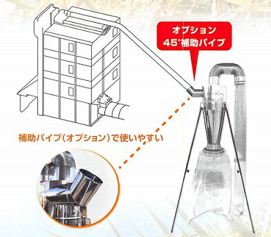 ケーエス製販 穀物乾燥機用集塵器 ダストクリーン オプション 45度補助パイプ 300用
