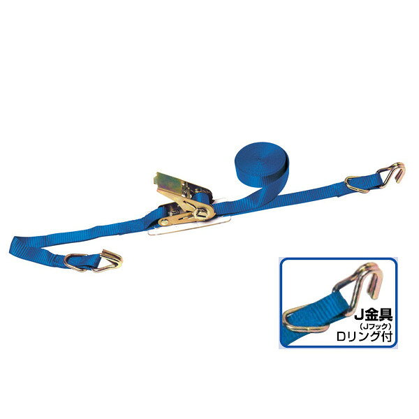 Rakuten - HHH スリーエッチ ラチェット式 ベルト荷締機 PB25J 荷重100kg 先端 J金具 25mm幅 ベルト長4.5m