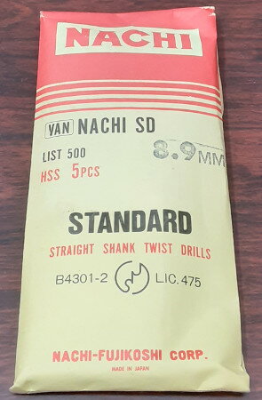訳あり処分品 旧商品 NACHI 不二越 SD8.9 鉄工用ドリル 8.9mm 5本入 ストレートシャンクドリル