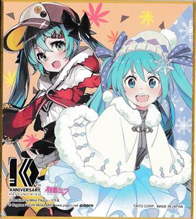 送料無料 タイトーくじ本舗 初音ミク 10th Anniversary 描き下ろしミニ色紙賞 by Mika Pikazo へちま 単品 アニバーサリー