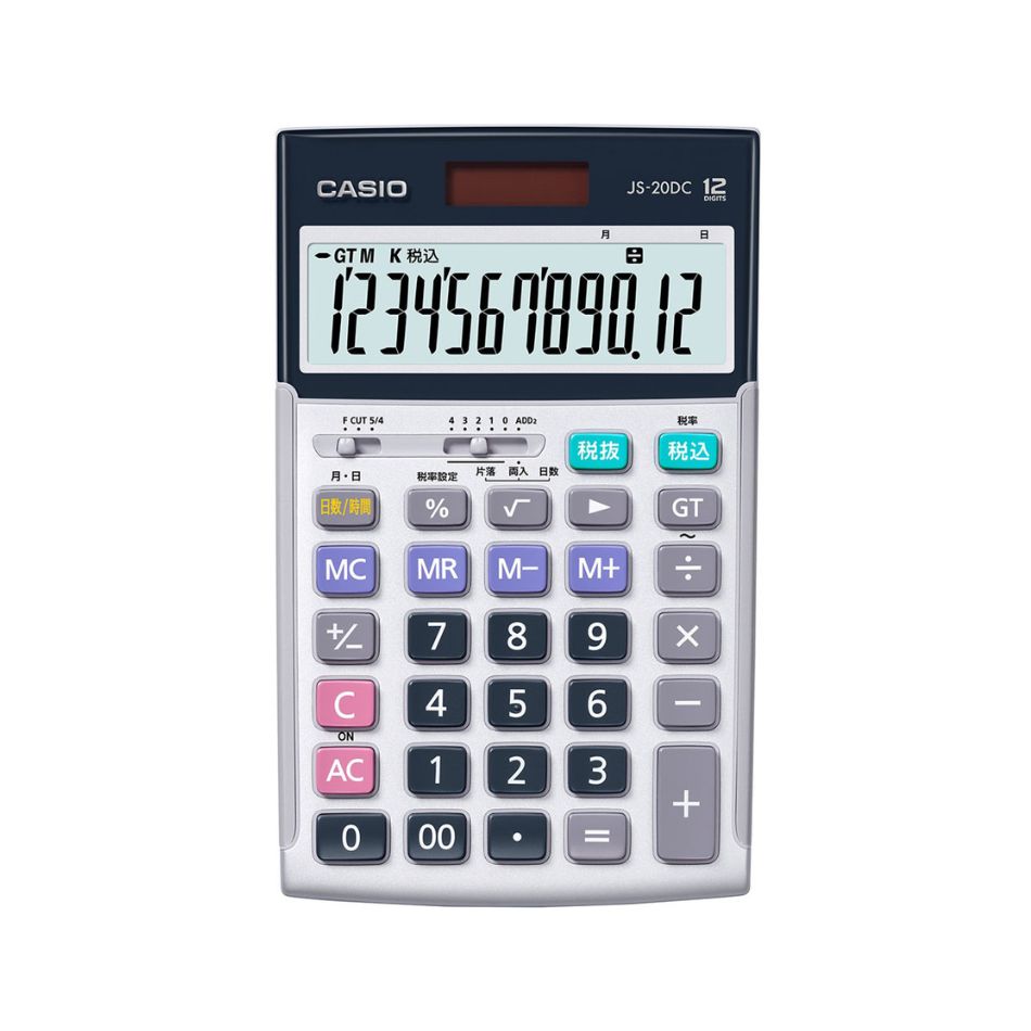 【新品】CASIO カシオ 本格実務電卓 ジャストタイプ 12桁 JS-20DC-N