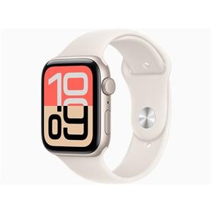 Apple Watch SE 第3世代 (GPSモデル) 44mm スターライトアルミニウムケースとスターライトスポーツバンド- M/L [MEHJ4J/A]の商品画像（楽天市場）