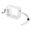 Gopro Hero8用 シリコンケース ストラップ付き 白