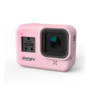 Gopro Hero8用 シリコンケース ストラップ付き ピンク