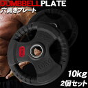 【全品最大P14倍!6日まで】ダンベル オリンピック ラバープレート 3穴 プレート 10kg ×2個1set 50mm シャフト 追加プレート ダンベルプレー...