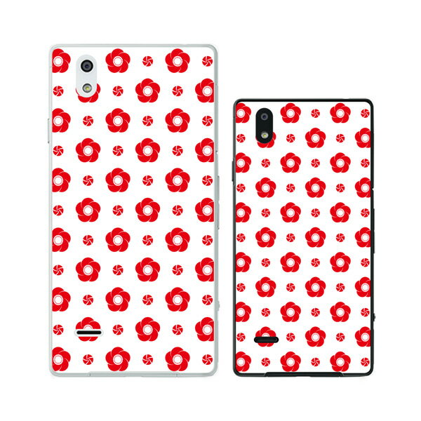 docomo MONO MO-01K / MO-01J 和柄6 花柄 梅 白 ホワイト 赤 レッド ドット カワイイ スマホ ケース ハード カバー ドコモ メール便送料無料♪
