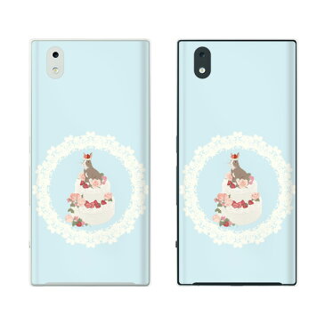 docomo MONO MO-01K / MO-01J うさぎ デコレーションケーキ 女子カバー 水色 いちごと薔薇 カワイイ スマホ ケース ハード カバー ドコモ メール便送料無料♪