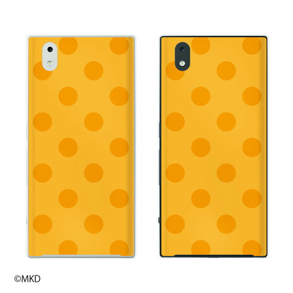乐天商城 - docomo MONO MO-01K / MO-01J 水玉mkd オレンジ × イエロー ドット かわいい ハードケースカバー スマホ ケース ハード カバー ドコモ メール便送料無料♪