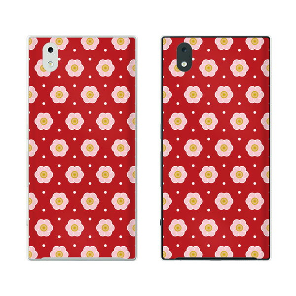 乐天商城 - docomo MONO MO-01K / MO-01J 和柄5 花柄 赤 レッド ピンク ドット カワイイ スマホ ケース ハード カバー ドコモ メール便送料無料♪