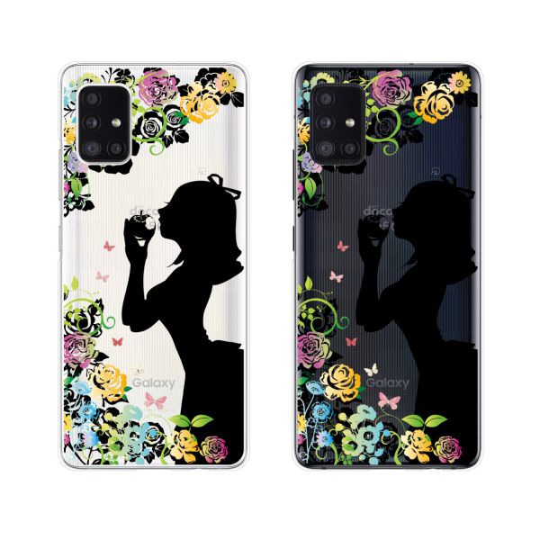 docomo ケース 【Galaxy A51 5G SC-54A / A21 SC-42A / S20 5G SC-51A / S20+ 5G SC-52A / A41 SC-41A / A20 SC-02M / S10 SC-03L】 少女A 黒 メルヘン ガーリー スマホ ケース ハード カバー ギャラクシー ドコモ