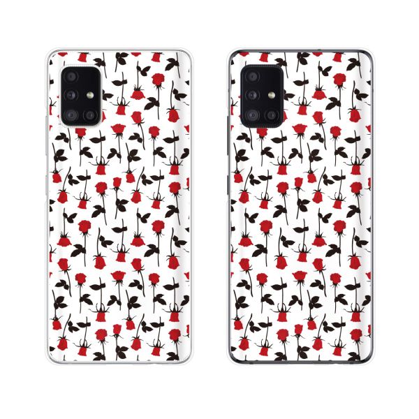 docomo ケース 【Galaxy A51 5G SC-54A / A21 SC-42A / S20 5G SC-51A / S20+ 5G SC-52A / A41 SC-41A / A20 SC-02M / S10 SC-03L】 ローズ8 バラ 花柄 白 ホワイト 赤 レッド カワイイ ハード ギャラクシー ドコモ