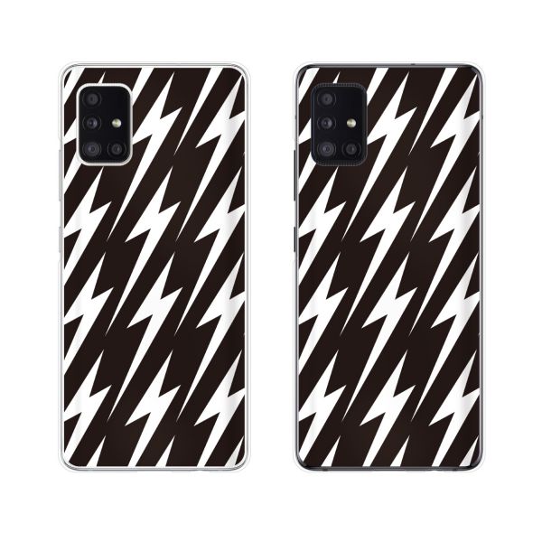 au ケース 【 Galaxy A51 5G SCG07 / S20 5G SCG01 / S20+ 5G SCG02 / A41 SCV48 / A20 SCV46 / S10 SCV41 】 稲妻 イナズマ 白黒 オシャレ スマホ ケース ハード カバー