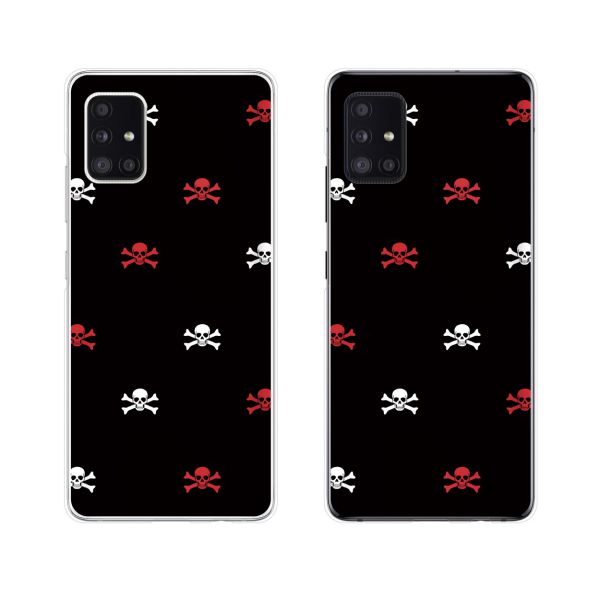 au ケース 【 Galaxy A51 5G SCG07 / S20 5G SCG01 / S20+ 5G SCG02 / A41 SCV48 / A20 SCV46 / S10 SCV41 】 スカル2 黒 白 赤 オシャレ スマホ ケース ハード カバー