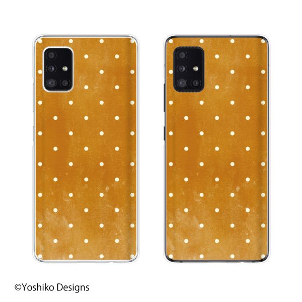 docomo ケース 【Galaxy A51 5G SC-54A / A21 SC-42A / S20 5G SC-51A / S20+ 5G SC-52A / A41 SC-41A / A20 SC-02M / S10 SC-03L】 ドットyoshik ブラウン ヴィンテージ ダメージ 水玉 カワイイ ハードケース ギャラクシー ドコモ