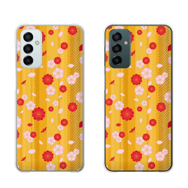 樂天商城 - Galaxy M23 5G 和柄7 花柄 桜 さくら 黄色 イエロー 赤 レッド ピンク スマホ ケース ハード カバー ギャラクシー SIMフリー