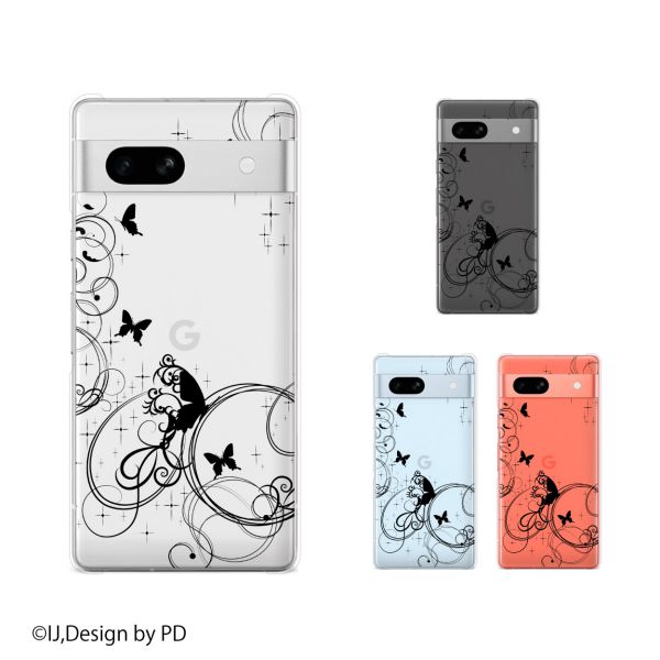 樂天商城 - Google Pixel 7a / Pixel 3a / Pixel 3a XL / Pixel 3 / Pixel 3 XL ラグジュアリーライン1 蝶 シルエット 黒 ブラック カワイイ スマホ ケース ハード カバー グーグル ピクセル3