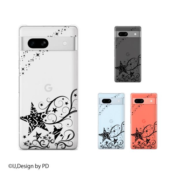 乐天商城 - Google Pixel 7a / Pixel 3a / Pixel 3a XL / Pixel 3 / Pixel 3 XL スターシルエット 夜空 流れ星 黒 ブラック カワイイ スマホ ケース ハード カバー グーグル ピクセル3