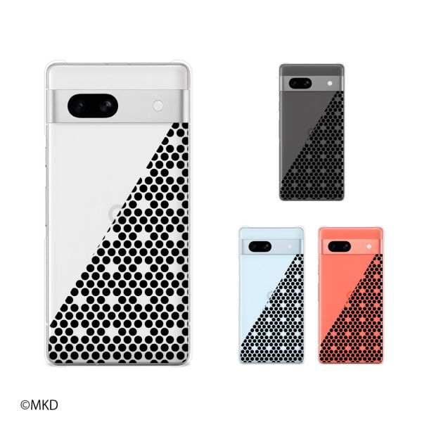 Google Pixel 7a / Pixel 3a / Pixel 3a XL / Pixel 3 / Pixel 3 XL ドットメッシュ 黒 ブラック スマホ ケース ハード カバー グーグル ピクセル3