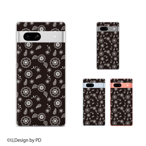乐天商城 - Google Pixel 7a / Pixel 3a / Pixel 3a XL / Pixel 3 / Pixel 3 XL 花柄 白黒 ブラック カワイイ スマホ ケース ハード カバー グーグル ピクセル3
