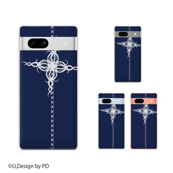 乐天商城 - Google Pixel 7a / Pixel 3a / Pixel 3a XL / Pixel 3 / Pixel 3 XL トライバル5 クロス 十字架 ブルー 青 オサレ スマホ ケース ハード カバー グーグル ピクセル3