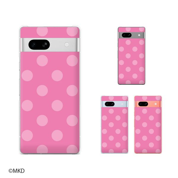 乐天商城 - Google Pixel 7a / Pixel 3a / Pixel 3a XL / Pixel 3 / Pixel 3 XL 水玉mkd ピンク × ピンク ドット かわいい スマホ ケース ハード カバー グーグル ピクセル3