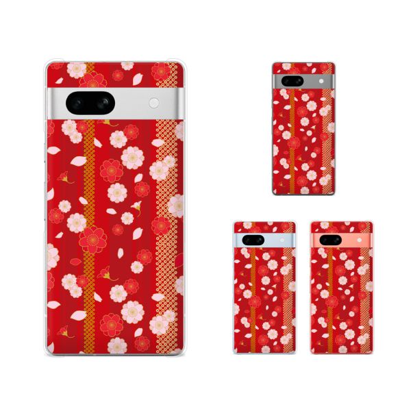 乐天商城 - Google Pixel 7a / Pixel 3a / Pixel 3a XL / Pixel 3 / Pixel 3 XL 和柄8 桜 さくら 花柄 赤 レッド ピンク カワイイ スマホ ケース ハード カバー グーグル ピクセル3