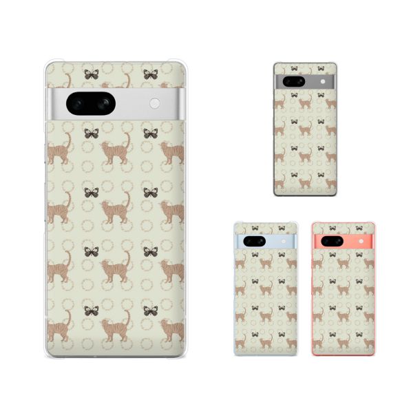 乐天商城 - Google Pixel 7a / Pixel 3a / Pixel 3a XL / Pixel 3 / Pixel 3 XL 猫と蝶 ネコ 緑 グリーン 動物 スマホ ケース ハード カバー グーグル ピクセル3