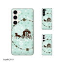 au ケース 【 Galaxy S23 SCG19 / A54 5G SCG21 / A23 5G SCG18 / S22 SCG13 / S22 Ultra SCG14 / A53 5G SCG15 / A51 5G SCG07 】 馬車 ドット 水色 ブルー レース カワイイ スマホ ケース ハード カバー