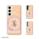 au ケース 【 Galaxy S23 SCG19 / A54 5G SCG21 / A23 5G SCG18 / S22 SCG13 / S22 Ultra SCG14 / A53 5G SCG15 / A51 5G SCG07 】 ウサギ4 天使 レース オレンジ カワイイ スマホ ケース ハード カバー