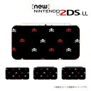 【 new NINTENDO 2DS LL 】 カバー ケース ハード / スカル2 表面プリント 骸骨 ガイコツ ドクロ ブラック レッド メール便送料無料 ...