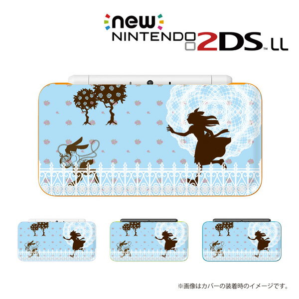 名入れできます★【new Nintendo 2DS LL/new Nintendo 3DS LL/ Nintendo 3DS LL 】 カバー ケース ハード new3dsll new2dsll 3dsll 2dsll / アリス1 ブルー ウサギ 不思議の国 カワイイ メール便送料無料 任天堂 スリー ディーエス ニュー キャラクター