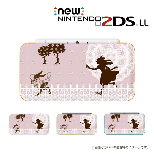 名入れできます★【new Nintendo 2DS LL/new Nintendo 3DS LL/ Nintendo 3DS LL 】 カバー ケース ハード new3dsll new2dsll 3dsll 2dsll / アリス1 ピンク ウサギ 不思議の国 カワイイ メール便送料無料 任天堂 スリー ディーエス ニュー