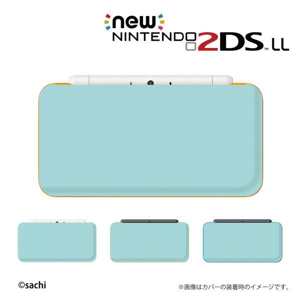 名入れできます★【new Nintendo 2DS LL/new Nintendo 3DS LL/ Nintendo 3DS LL 】 カバー ケース ハード new3dsll new2dsll 3dsll 2dsll / かわいいGIRLS 2 ドット プチ ピンク × 水色 女の子向け メール便送料無料 任天堂 スリー ディーエス ニュー