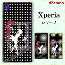 docomo ケース 【Xperia A4 SO-04G / A2 SO-04F / Z1 f SO-02F / A SO-04E / Z SO-02E/ AX SO-01E】ティンカーベル レース 女子カバー ブラック ネオンカラードット ハード エクスペリア エース ゼット エース スマホケース