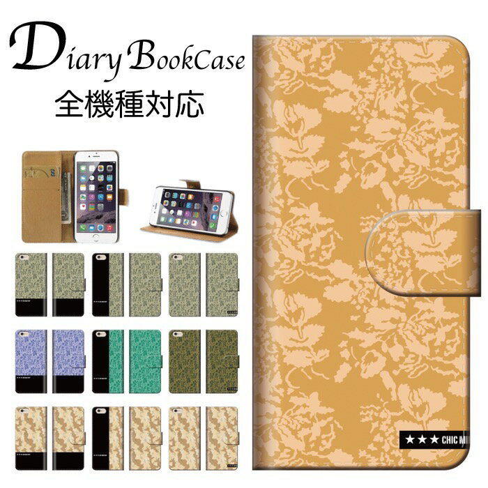 手帳型スマホケース 全機種対応 幾何学模様 幾何学 模様 柄 デザイン アート アート柄 人気 王道 綺麗 シック お洒落 オシャレ 総柄 ベージュ 緑 グリーン iPhone7 ケース Xperia galaxy nexus AQUOS arows